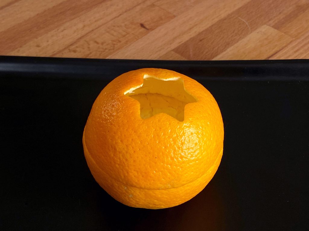 fertiges Orangen Licht von der Seite